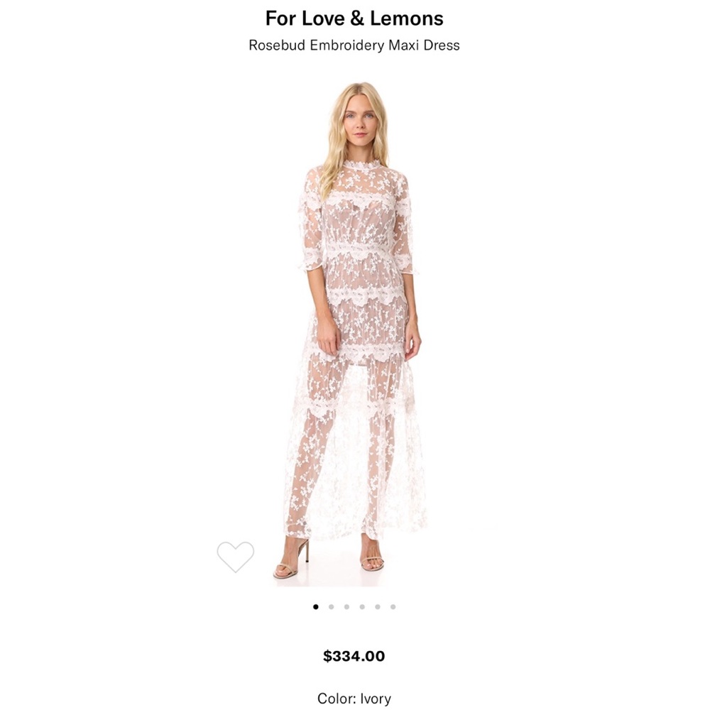 NWT FOR LOVE AND LEMONS ROSEBUD MAXI DRESS SIZE S